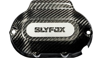 SlyFox Transmission Cover Carbon Fiber/Gloss Black #12059G Harley Davidson
