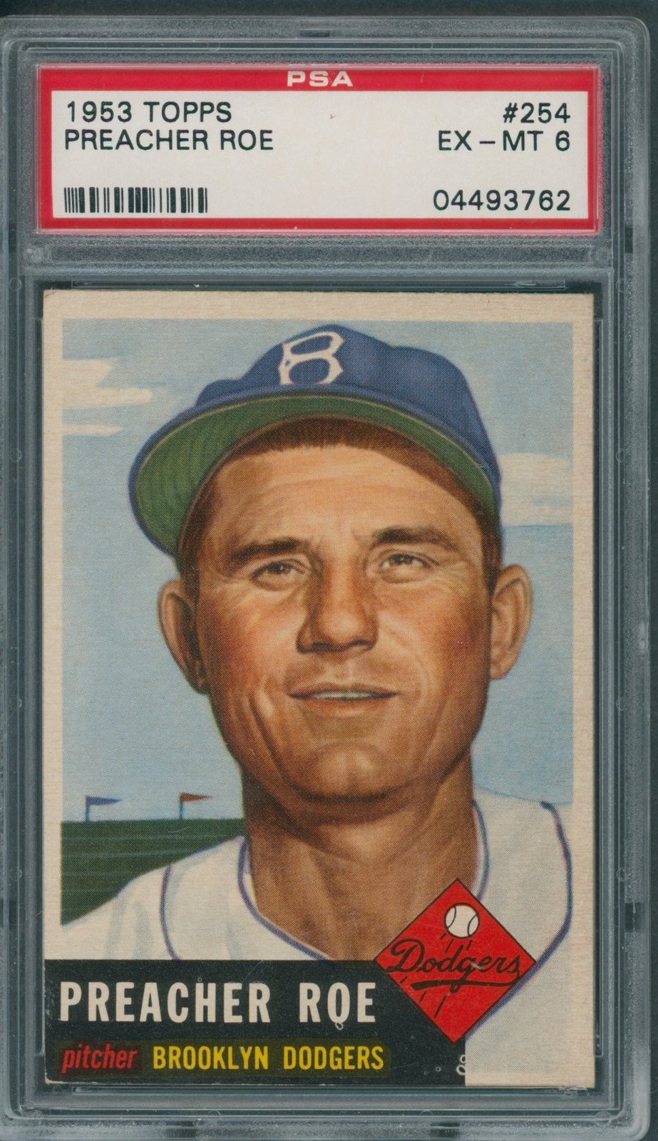 1953 Topps #254 Preacher Roe PSA EX-MT 6 *3762