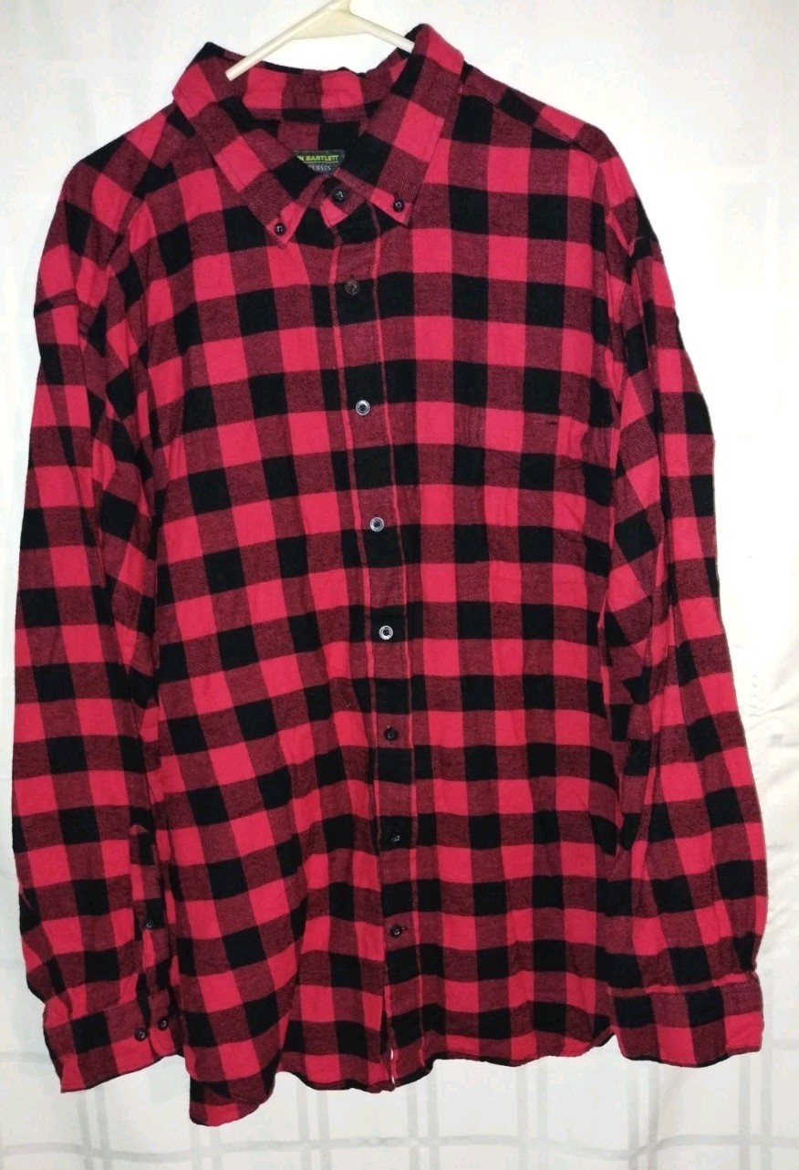 John Bartlett Consensus Red Black Plaid Colored B… - image 1