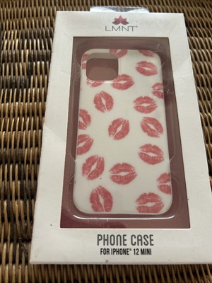 LMNT iPhone 12 Mini Kiss Lips Smooch Print Phone Case Cover White & Red NIB