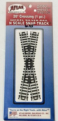 Atlas #2565 N Scale 20 Degree Crossing Snap-Track Model Train Track - NEW!