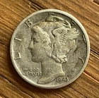 1943 Mercury Dime 10C 90% Silver World War II Era US Coin