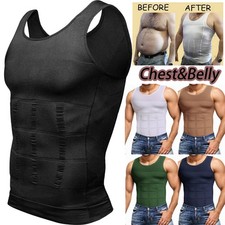 Mens Gynecomastia Tummy Control Shirts Slimming Body Shaper Vest Girdle Tank Top
