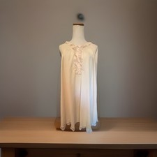 vintage Shadowline peignoir Blush Pink nightgown delicate lace ruffles Small