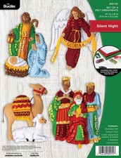 Felt Applique 4 Piece Ornament Making Kit, Silent Night, Perfect for DIY Arts...