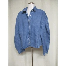 * NEW * GAP Denim Barrel Sleeve Collared Shirt top blouse sz XL Unusual