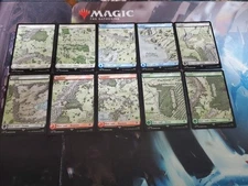 Mtg. Lord Of The Rings: Tales Of Middle Earth. Full Art Map Land Set. Nm