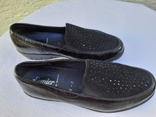 SEMLER Slipper Schwarz Lackleder + Strass Gr. 42 , 8 H Luftpolster Halbschuhe