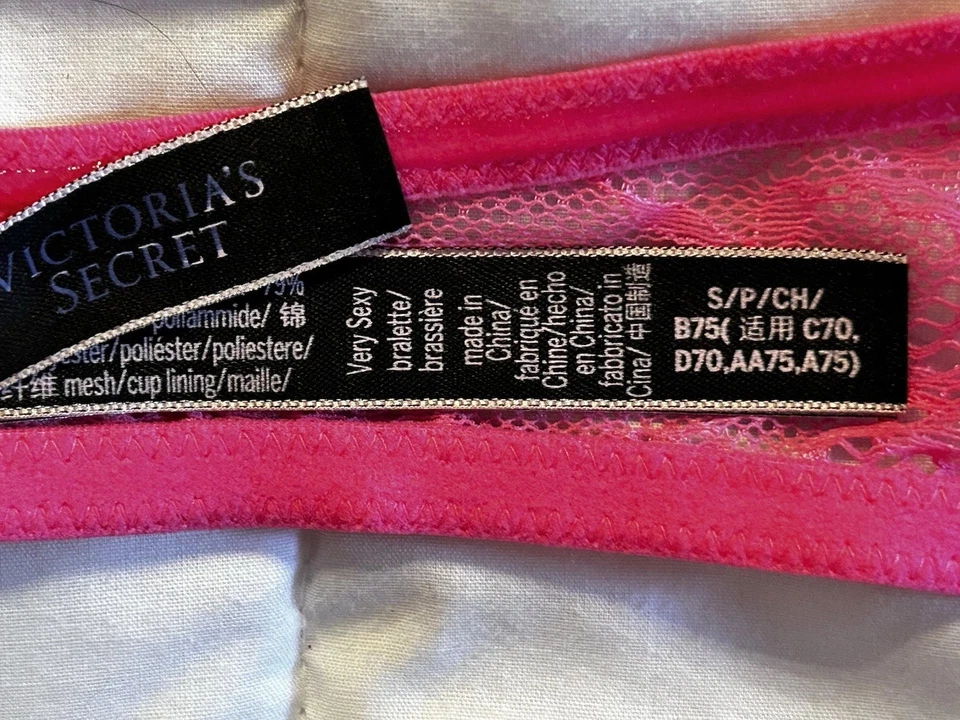 🩷NWOT Victoria’s Secret Very Sexy Halter Neck Sheer Mesh Bralette-Pink-Size S - Image 3 of 4