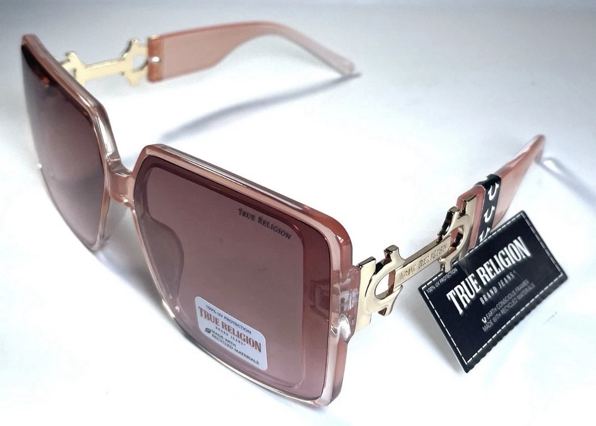 True Religion White and Gold Designer Sunglasses True Religion Square Sunglasses for Women | Mercari main image 2