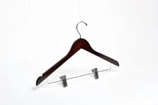 Adult Dark Walnut Wooden Combination Hangers, box of 50