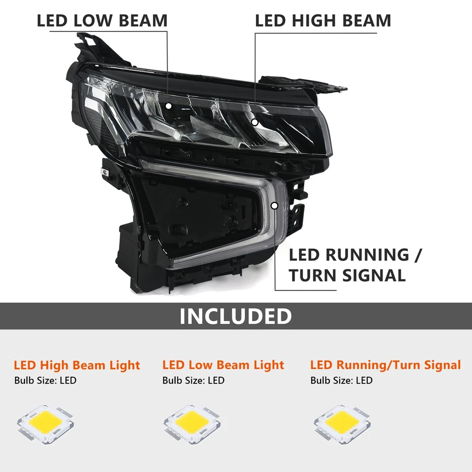 For 2021-2023 Chevy Tahoe Suburban Full LED Headlight Headlamp Passenger Right Foto 4 de 4