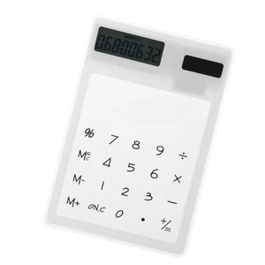 Calculatrice transparente clair solaire alimenté scientifique
