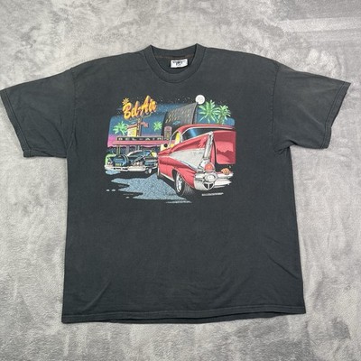 Vintage Chevrolet Shirt Mens 2XL Black Bel Air 90s Lee Car USA Retro Drive In