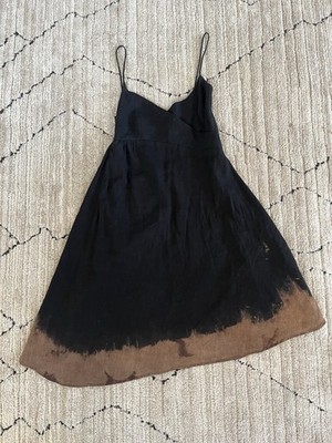 Designer Abigail Glaum-Lathbury Women s Mini Dress Size M Black And Tan Tie-Dye