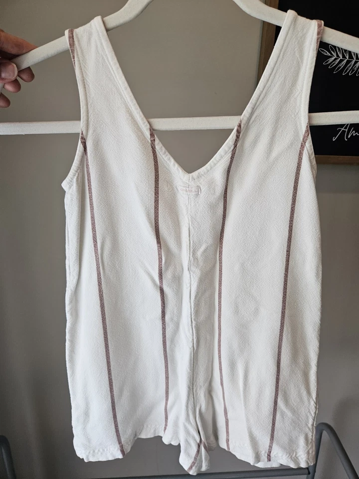 O’Neill Sleeveless Shorts Romper Girls Size Small Brown Stripes - Image 4 of 4
