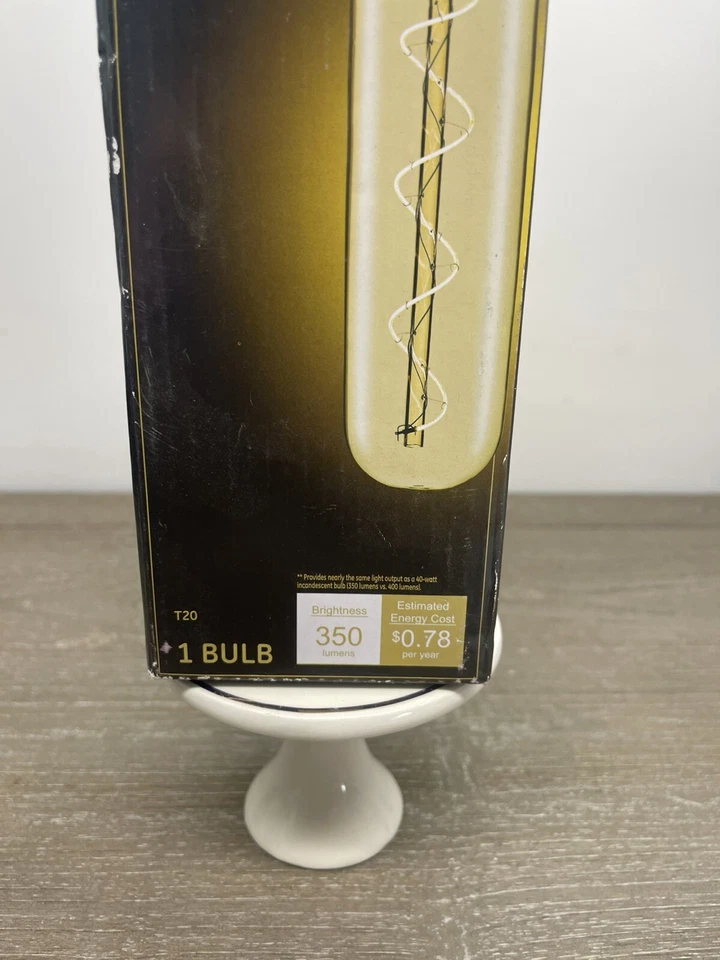 GE Vintage Style LED T20 Light Bulb Warm Candle Light Amber Glass Medium Base - Image 3 of 4