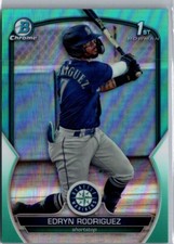 2023 Bowman Chrome Edryn Rodriguez Seattle Mariners Aqua Refractor /125