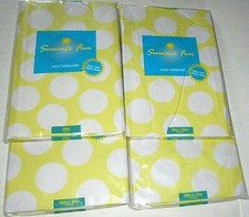 SUMMER FUN Vinyl Tablecloth Assortment YELLOW W/ WHITE CIRCLES Your Choice 
