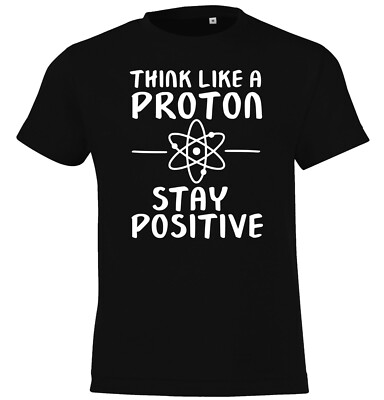 Youth Designz Kinder T-Shirt Proton Stay Positive Logo Print Big Bang Einstein