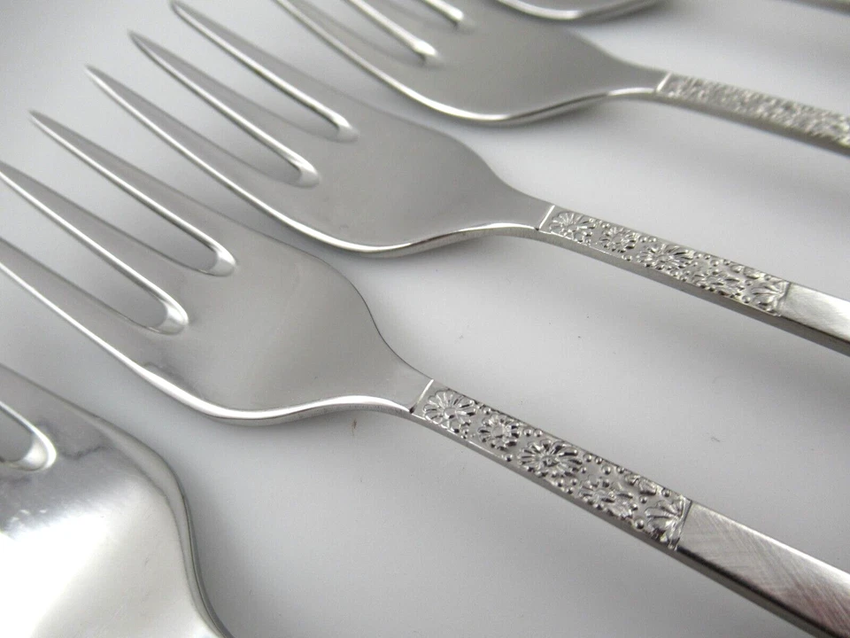 6 tenedores de cóctel LOVE STORY Viners Sheffield England cubiertos de acero inoxidable Foto 3 de 4