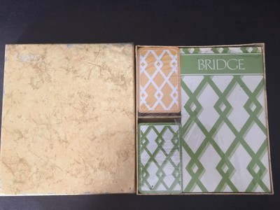 Trellis Bridge Playing Cards gift set NEW Caspari Printed Belgium & Switzerland