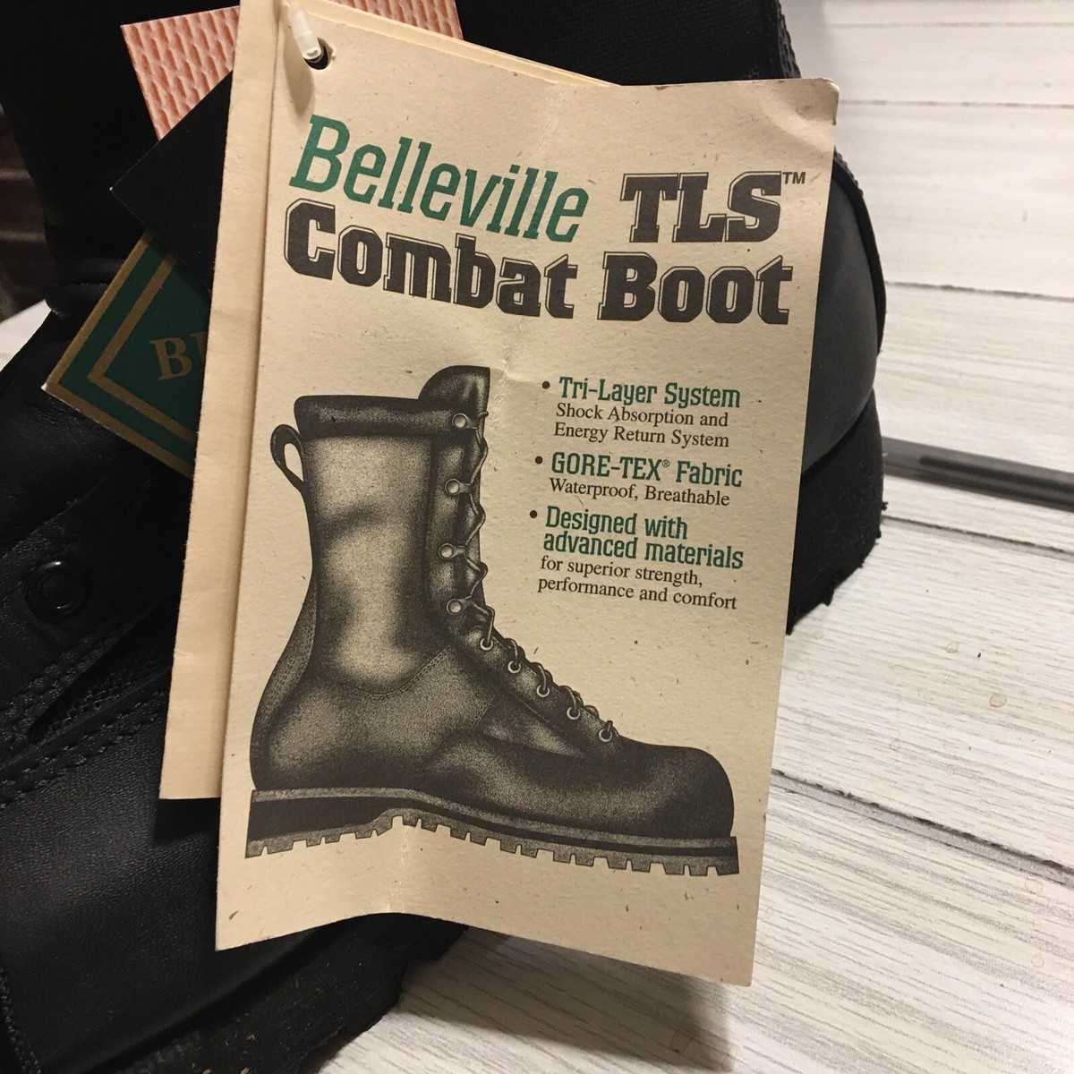 NEW BLACK LEATHER BELLEVILLE MILITARY TLS INFANTRY COMBAT  display picture 1