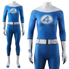 New Fantastic Four Jumpsuit Cosplay Invisible Woman Costume Adult Kids Halloween