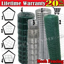 Galvanised PVC Chicken Wire Mesh Netting Rabbit Cage Pet Aviary Fence Plant Net