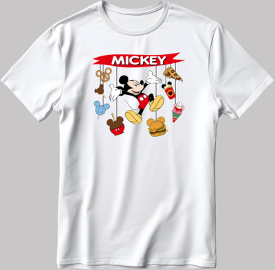 Mickey Mouse Disney Kurzarm weiß/schwarz Herren/Damen T-Shirt J050