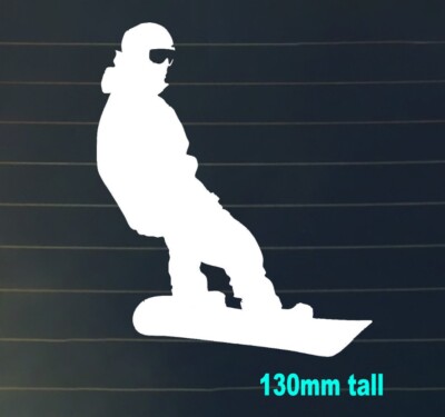 SNOW BOARD BOARDER STYLE DECAL STICKER  WHITE  SNOW SKI SLOPES PREMIUM