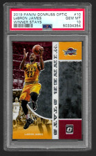 2019 PANINI DONRUSS OPTIC WINNER STAYS BASKETBALL CARD #10 LEBRON JAMES PSA 10