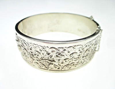 Vintage Designer Armreif 925 Sterling Silber Thai Dancer Statement Asia Silver