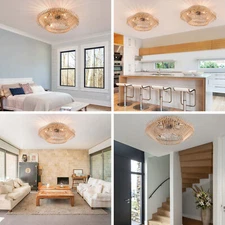 Pastoral Style Ceiling Fan Lights Adjustable Bedroom Living Room Fan Lamps