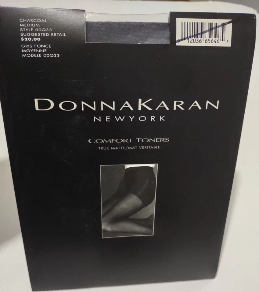 2 Donna Karen Comfort Toners True Matte Veritable Pantyhose Navy Medium Charcoal - Image 2 of 4