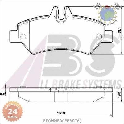 Xh5oabs Jeu 4 Plaquettes Frein Arrière Pour Vw Crafter 30-50 Camion Plate-Forme/ - Photo 2/4