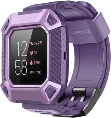 SUPCASE for Fitbit Versa 2 Smart Watch Strap Band Wristband Case 360° Shockproof
