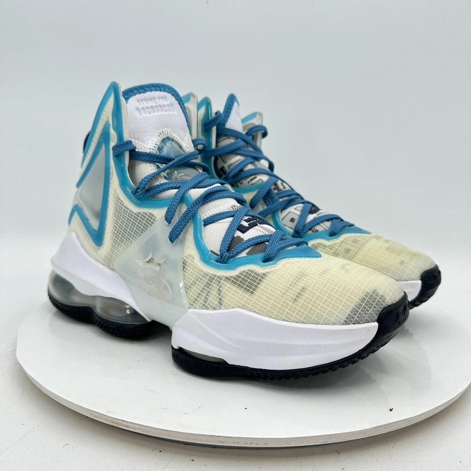 Nike LeBron 19 Space Jam Juvenil Talla 5.5Y Mujeres 7 DD0418 100 Azul Blanco Zapatos Foto 4 de 4