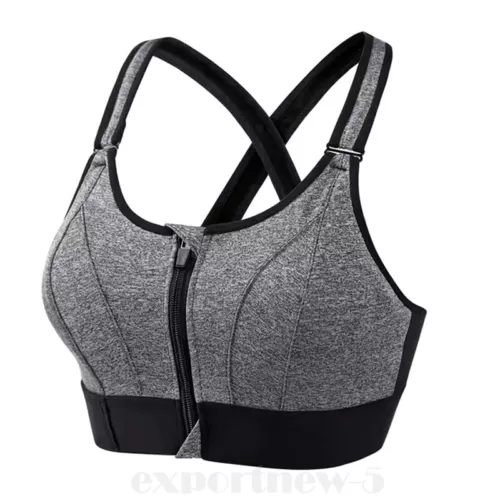 Damen Frontreißverschluss Sport Tank BH bequem & hautfreundlich Racerback Alltag - Bild 31 von 43
