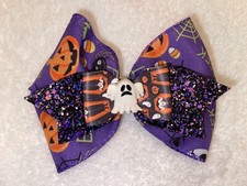 6" Purple Halloween Hair Bow For Girls