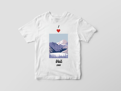 Vail Colorado Ski T-Shirt - Heavy Cotton Classic Fit for Mountain Lovers