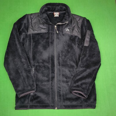 Nike ACG Jacket Womens Medium Black Fur Fleece Soft Touch Coat