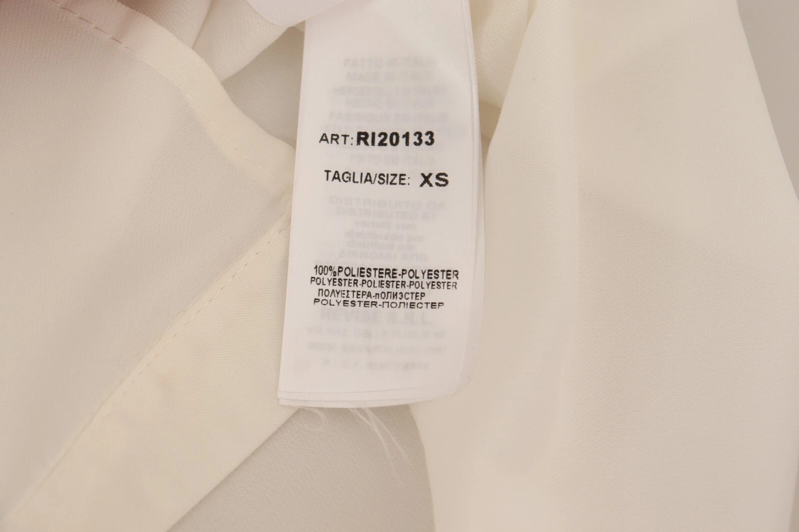 OFF WHITE REVISE Top blusa bianco sporco maniche lunghe ascot colletto volant IT38 US4 XS