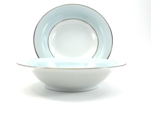 Noritake Bluedale 5533 FRUIT BOWL Set of 2 Light Blue Rim Vintage 1950’s - Picture 2 of 9