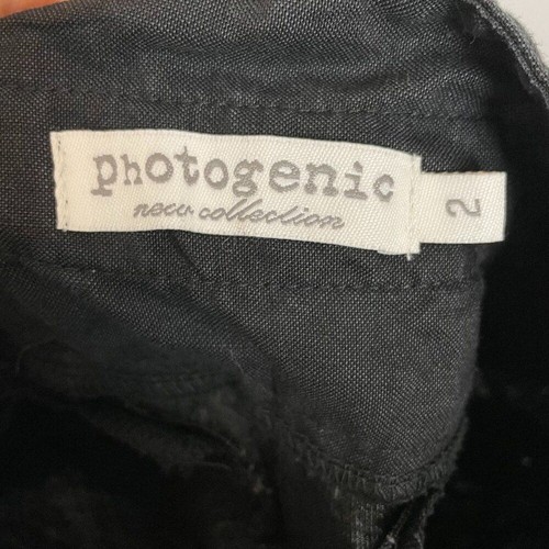 Pantalones Negros Lino Algodón Hebilla Cintura Talla 2 Tiro Bajo Recortado Patinador Informal - Imagen 3 de 13