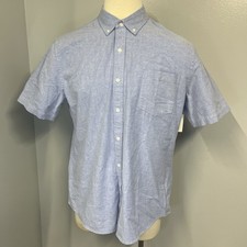 NEW Amazon Essentials Blue Short Sleeve Slim Fit Button Down Dress Shirt Size XL