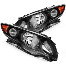 For 2009-2010 Toyota Corolla Black Housing Headlamp Headlights Assembly Pair