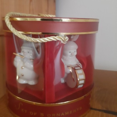 Lenox For the Holiday's 2004 5er-Set Schneemänner mit Instrumenten, Porzellan