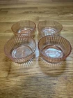 Four Vintage Miss America Pink Anchor Hocking Vertical Ribbed Small Berry Bowl