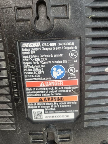 ECHO GENIUNE OEM CBC-58V ECHO Lithium-Ion Quick Battery Charger Only - Picture 4 of 4
